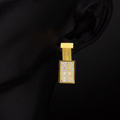 14K Yellow Gold Trabzon Mesh 3 Row Cubic Zirconia Jewelry Set