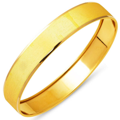 14K Yellow Gold Trendy Mesh Bangle