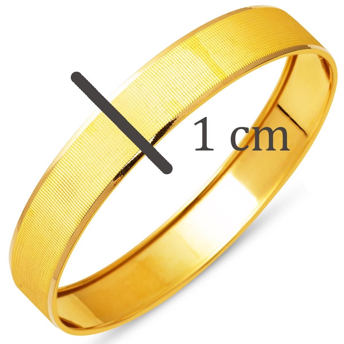 14K Yellow Gold Trendy Mesh Bangle