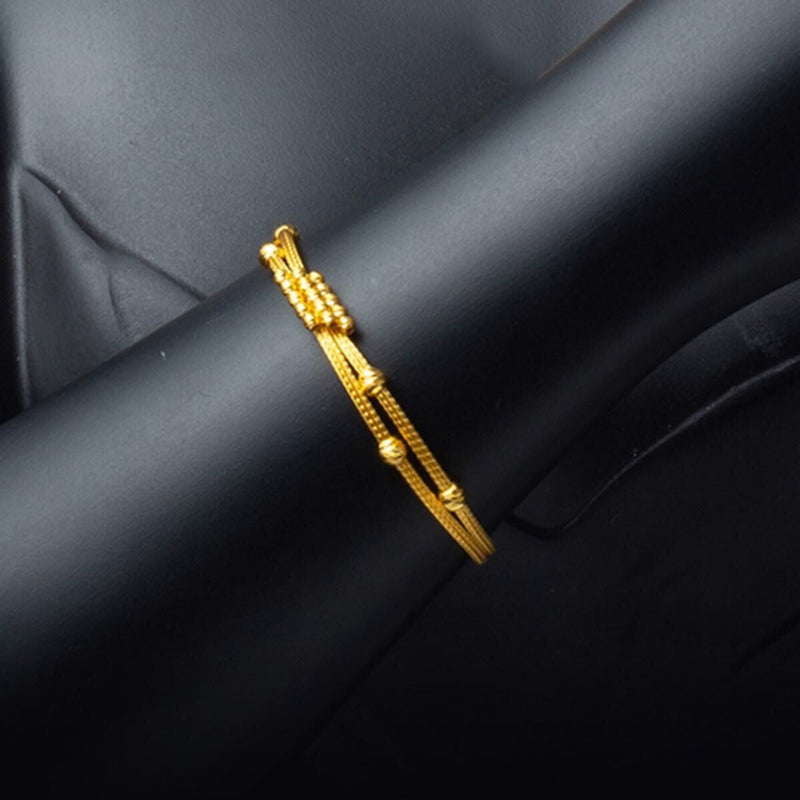 14K Yellow Gold Trendy Braided Chain Bracelet