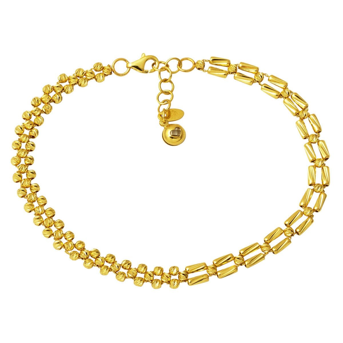14K Yellow Gold Trendy Gold Bead Bracelet