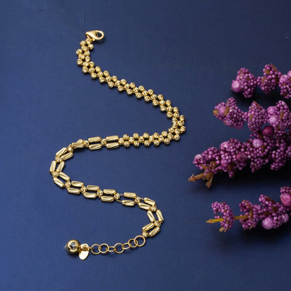 14K Yellow Gold Trendy Gold Bead Bracelet