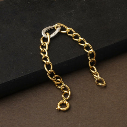14K Yellow Gold Trendy Hoop Turquoise Bracelet (7.54 g)