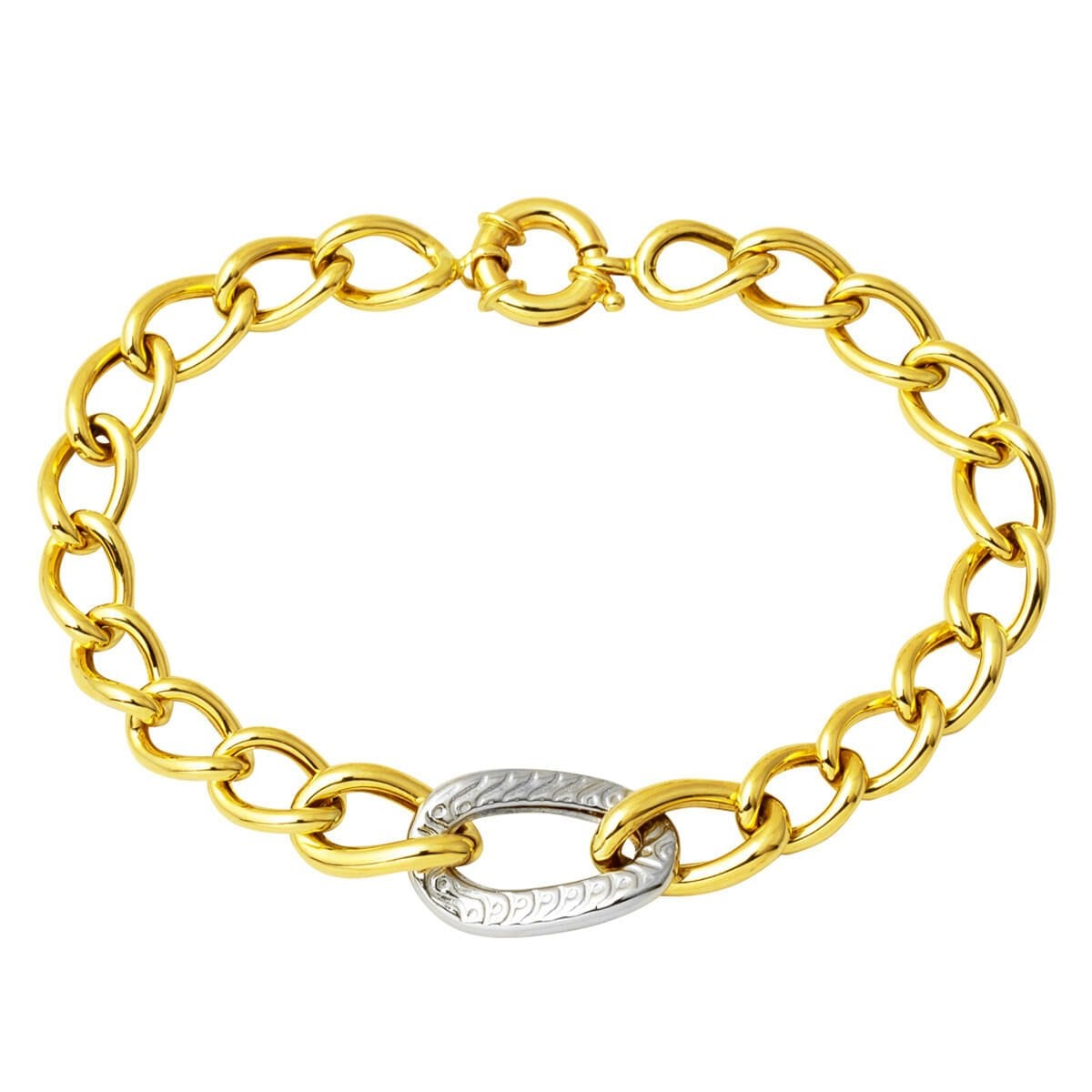 14K Yellow Gold Trendy Hoop Turquoise Bracelet (7.54 g)