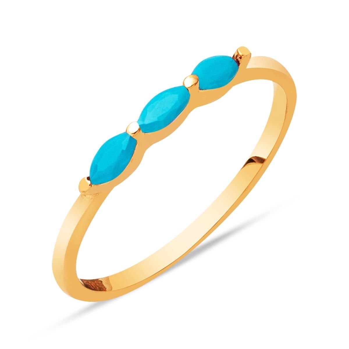 14K Rose Gold Tria Turquoise Ring