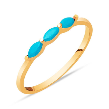 14K Rose Gold Tria Turquoise Ring