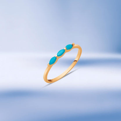 14K Rose Gold Tria Turquoise Ring
