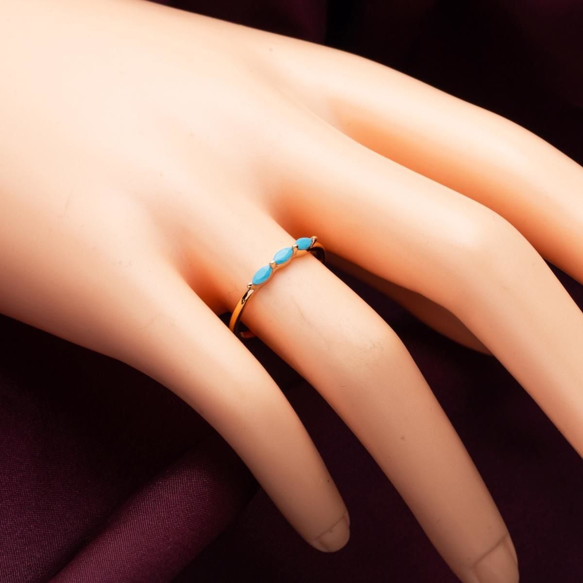 14K Rose Gold Tria Turquoise Ring