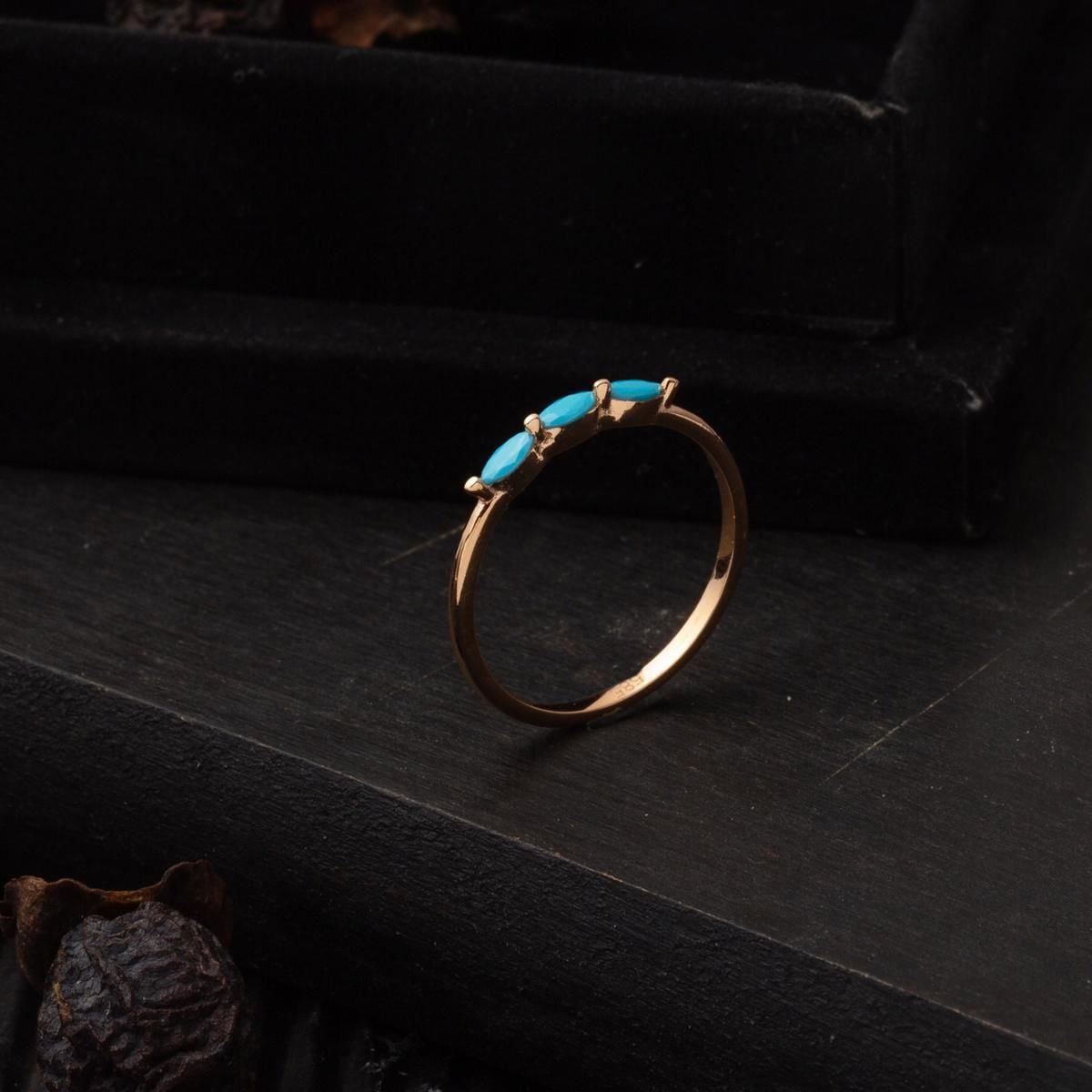 14K Rose Gold Tria Turquoise Ring