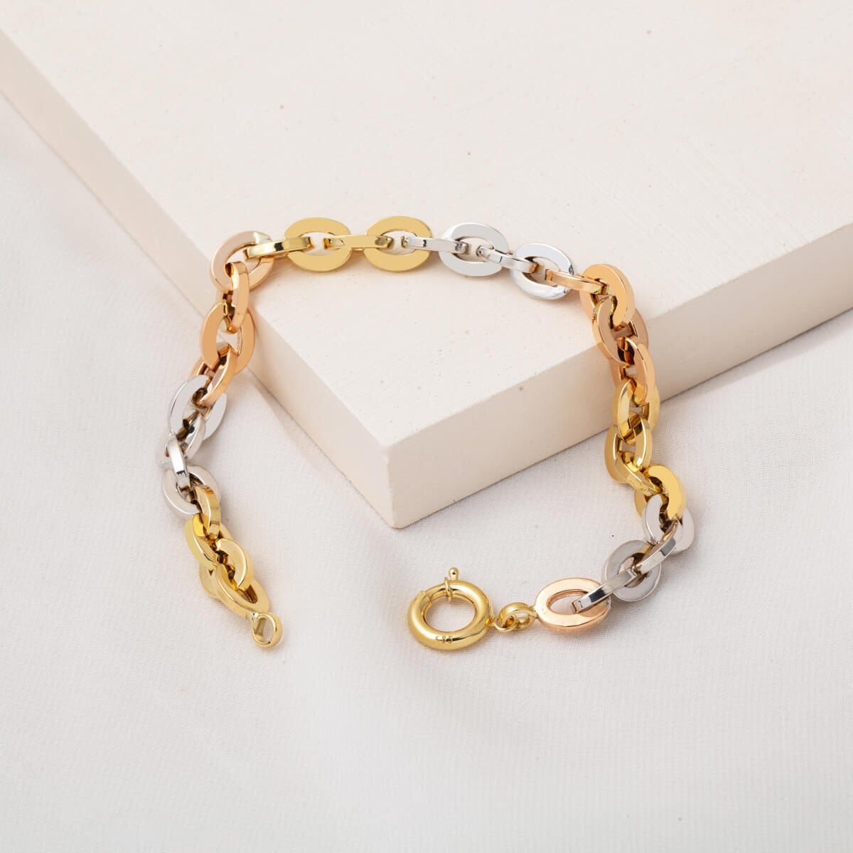 14K Yellow Gold Tria Hoop Minimalist Bracelet