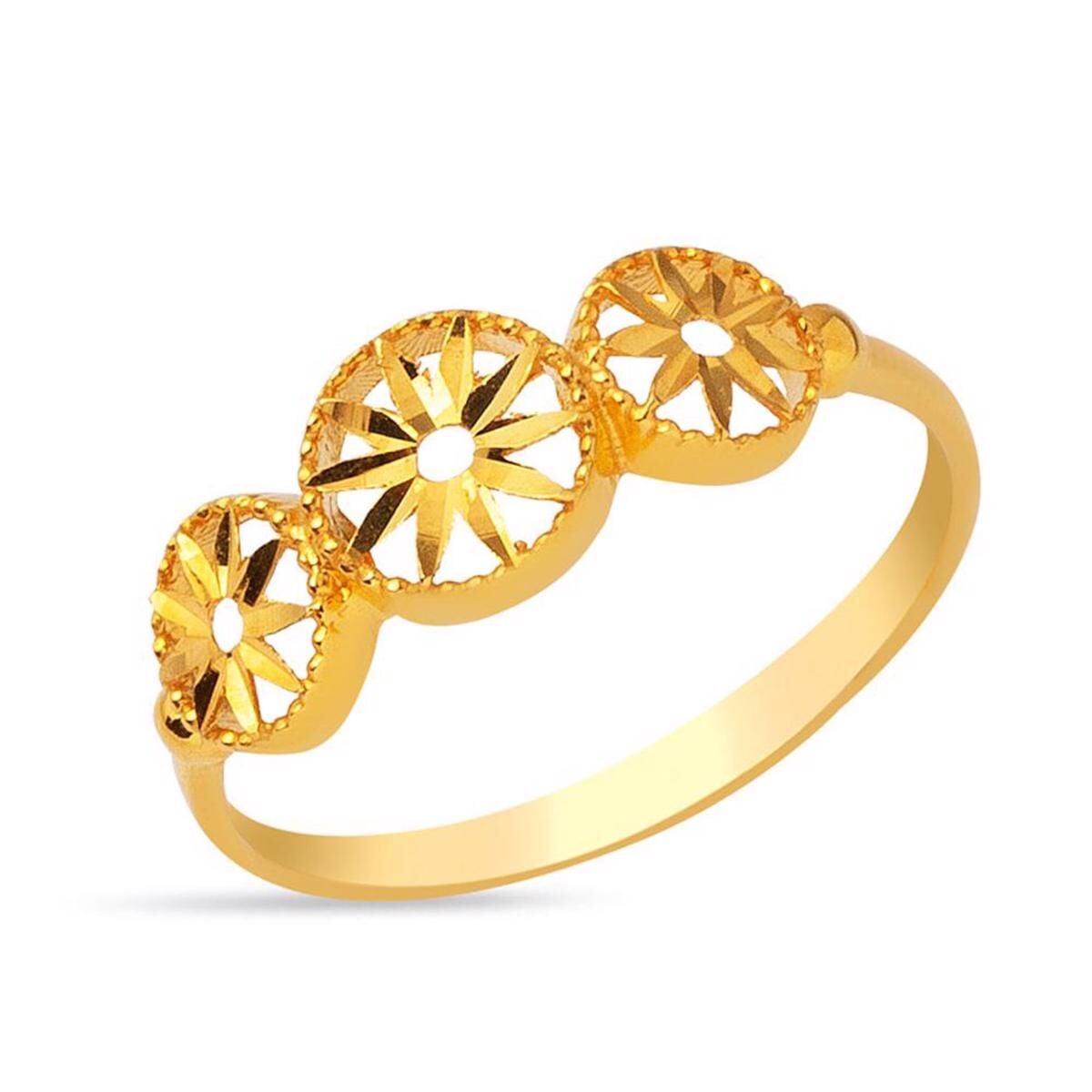 22K Yellow Gold Tria Star Ring
