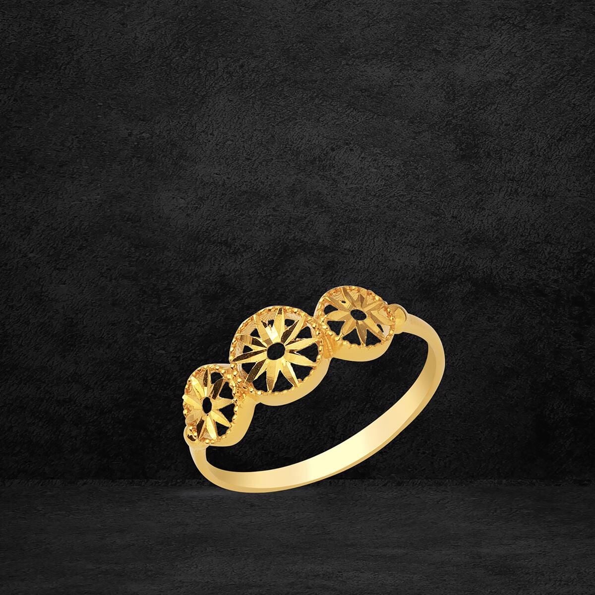 22K Yellow Gold Tria Star Ring