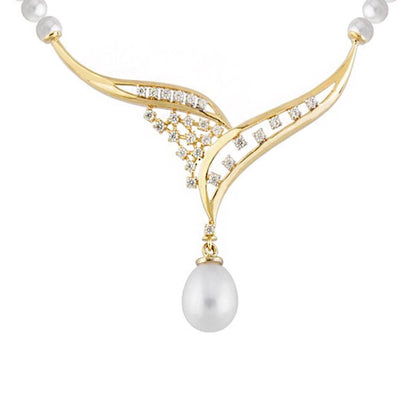 14K Yellow Gold Trieste Pearl Collar Necklace