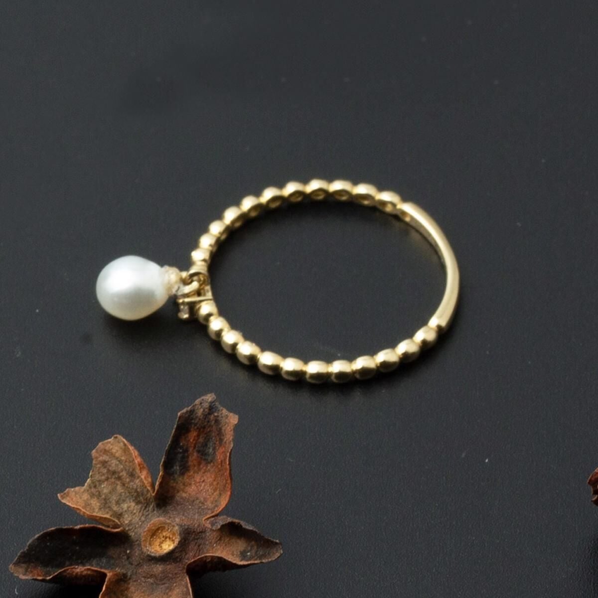 14K Yellow Gold Tropez Baguette Cubic Zirconia Pearl Set