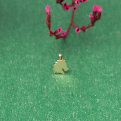 14K Yellow Gold Trojan Horse Nose Ring
