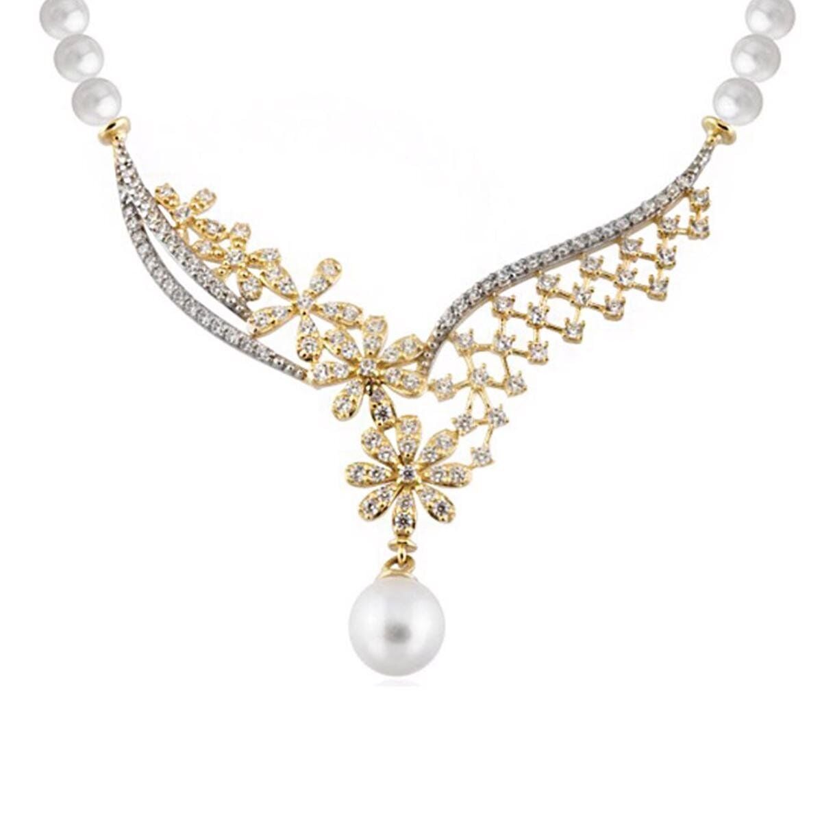 14K Yellow Gold Tua Bridal Pearl Jewelry Set