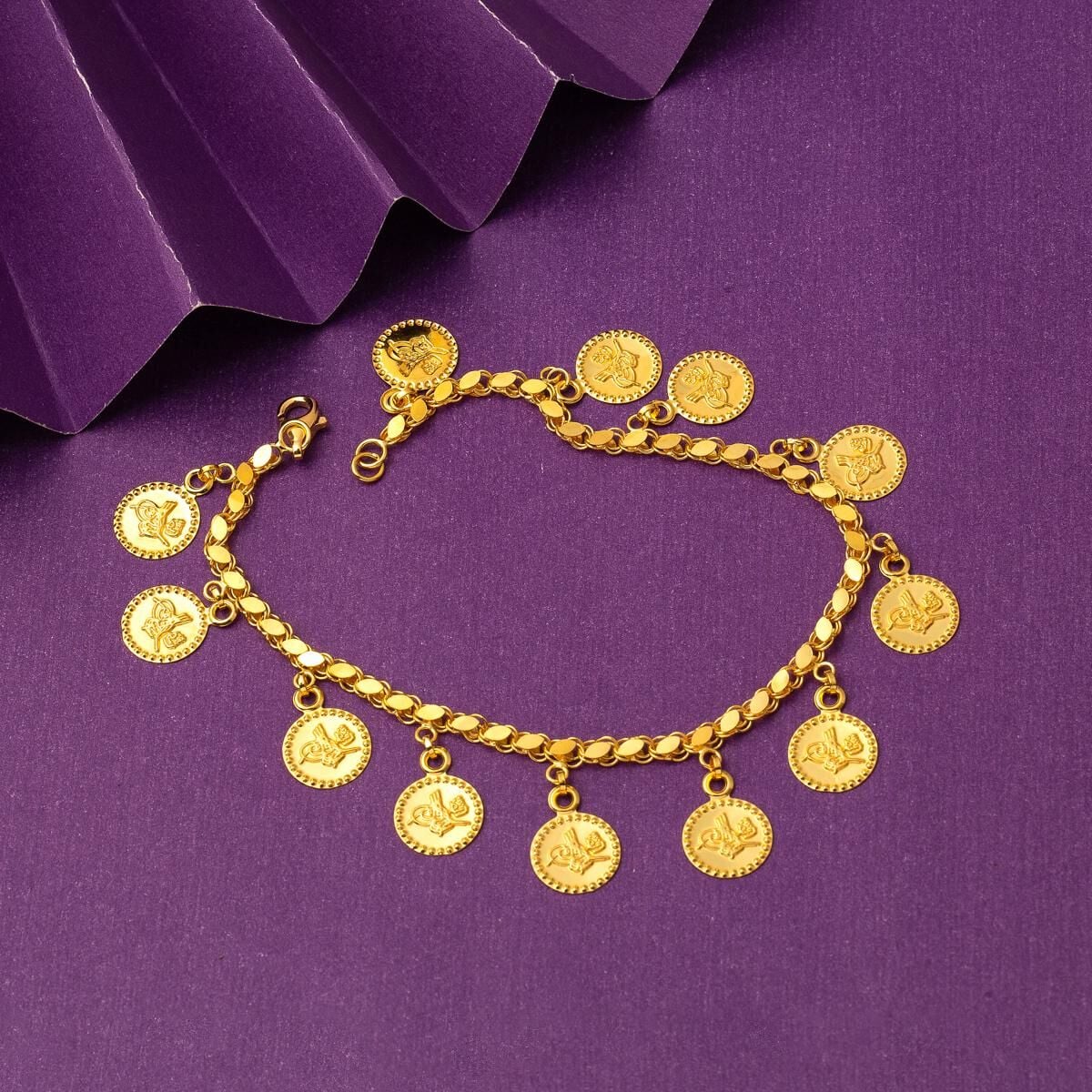 14K Yellow Gold Ottoman Tughra Designer Inspired Bracelet