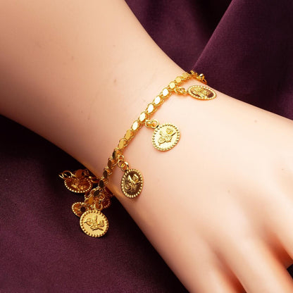 14K Yellow Gold Ottoman Tughra Designer Inspired Bracelet