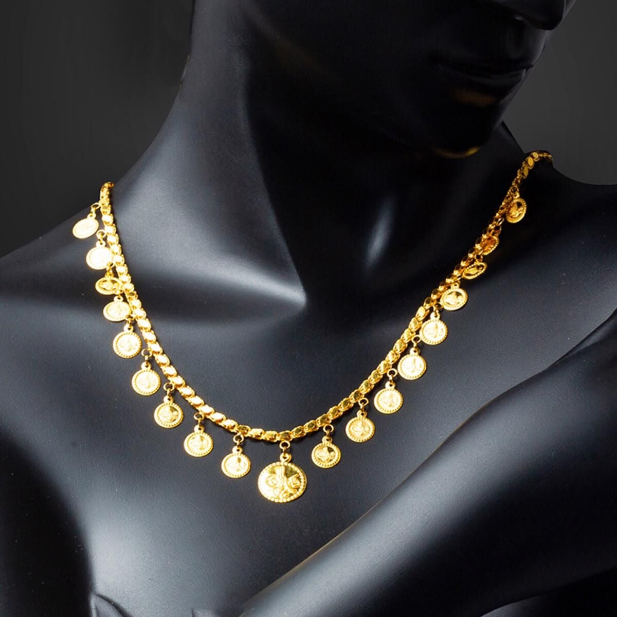 22K Yellow Gold Ottoman Tughra Collar Necklace