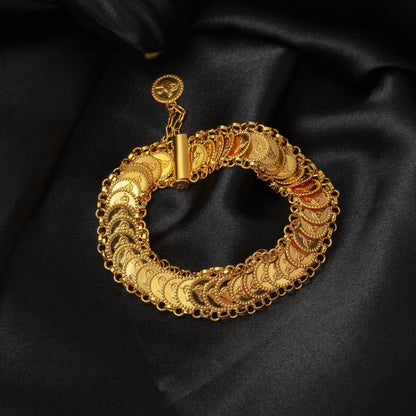 22K Yellow Gold Ottoman Tughra Skateboard Bracelet