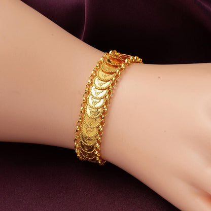 22K Yellow Gold Ottoman Tughra Skateboard Bracelet