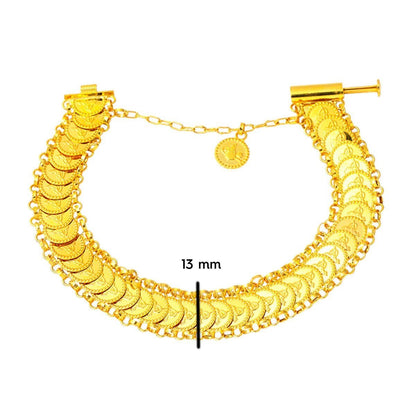 22K Yellow Gold Ottoman Tughra Skateboard Bracelet