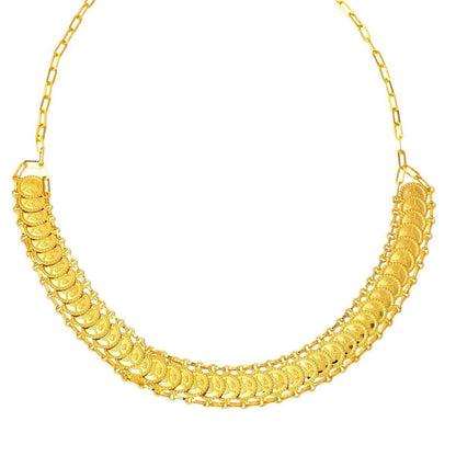 22K Yellow Gold Ottoman Tughra Skateboard Collar Necklace