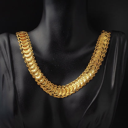 22K Yellow Gold Ottoman Tughra Skateboard Collar Necklace