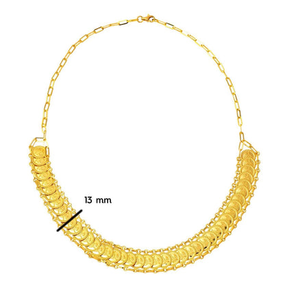 22K Yellow Gold Ottoman Tughra Skateboard Collar Necklace