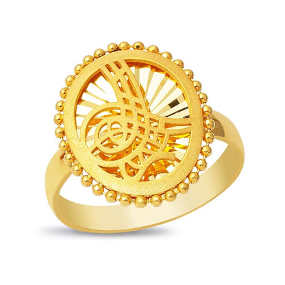 22K Yellow Gold Ottoman Tughra Ring (4.79 g)