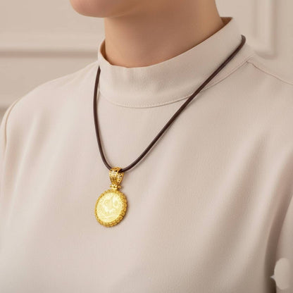 22K Yellow Gold Half Ottoman Resat Coin Pendant (6.23 g)