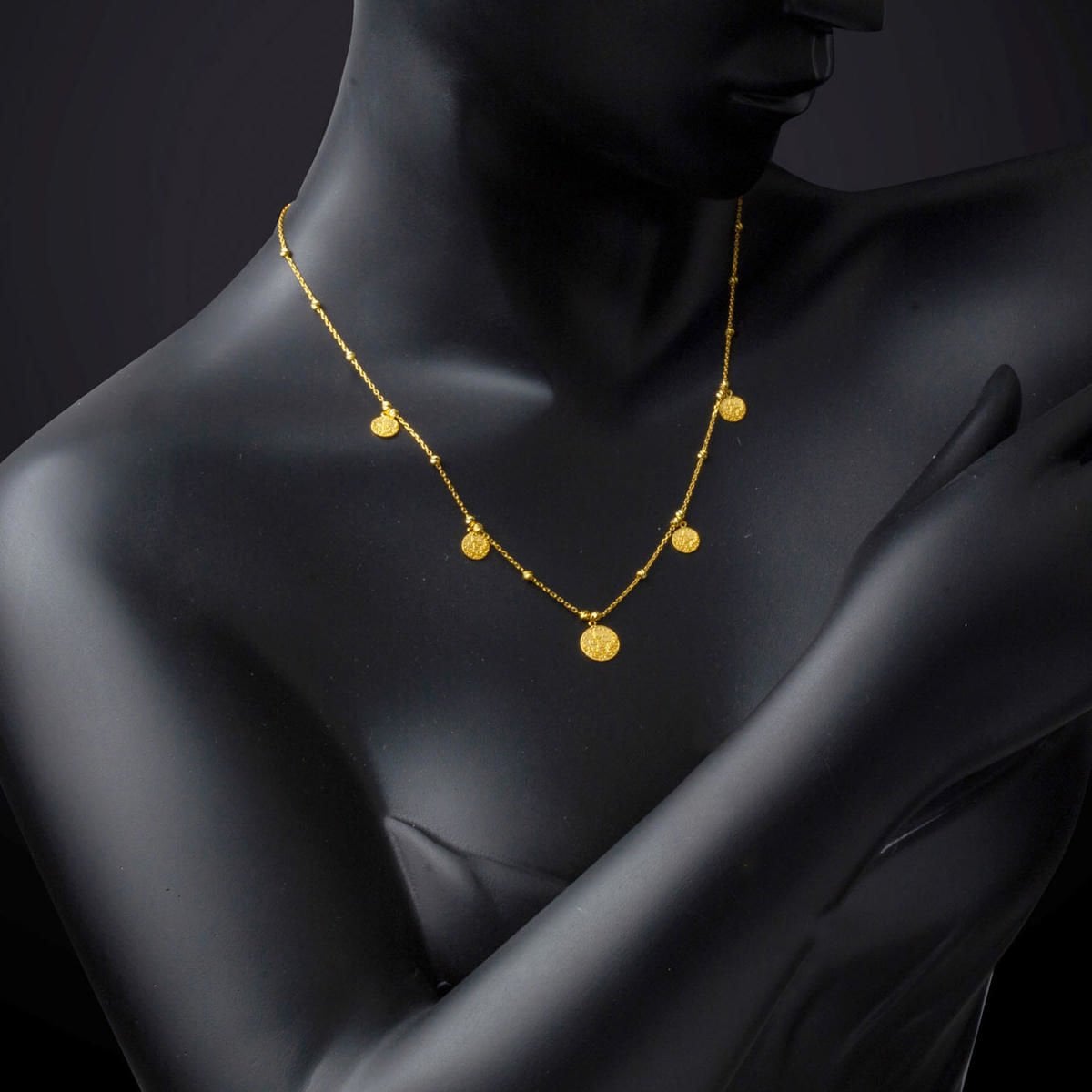14K Yellow Gold Ottoman Tughra Designer Inspired Chain Necklace