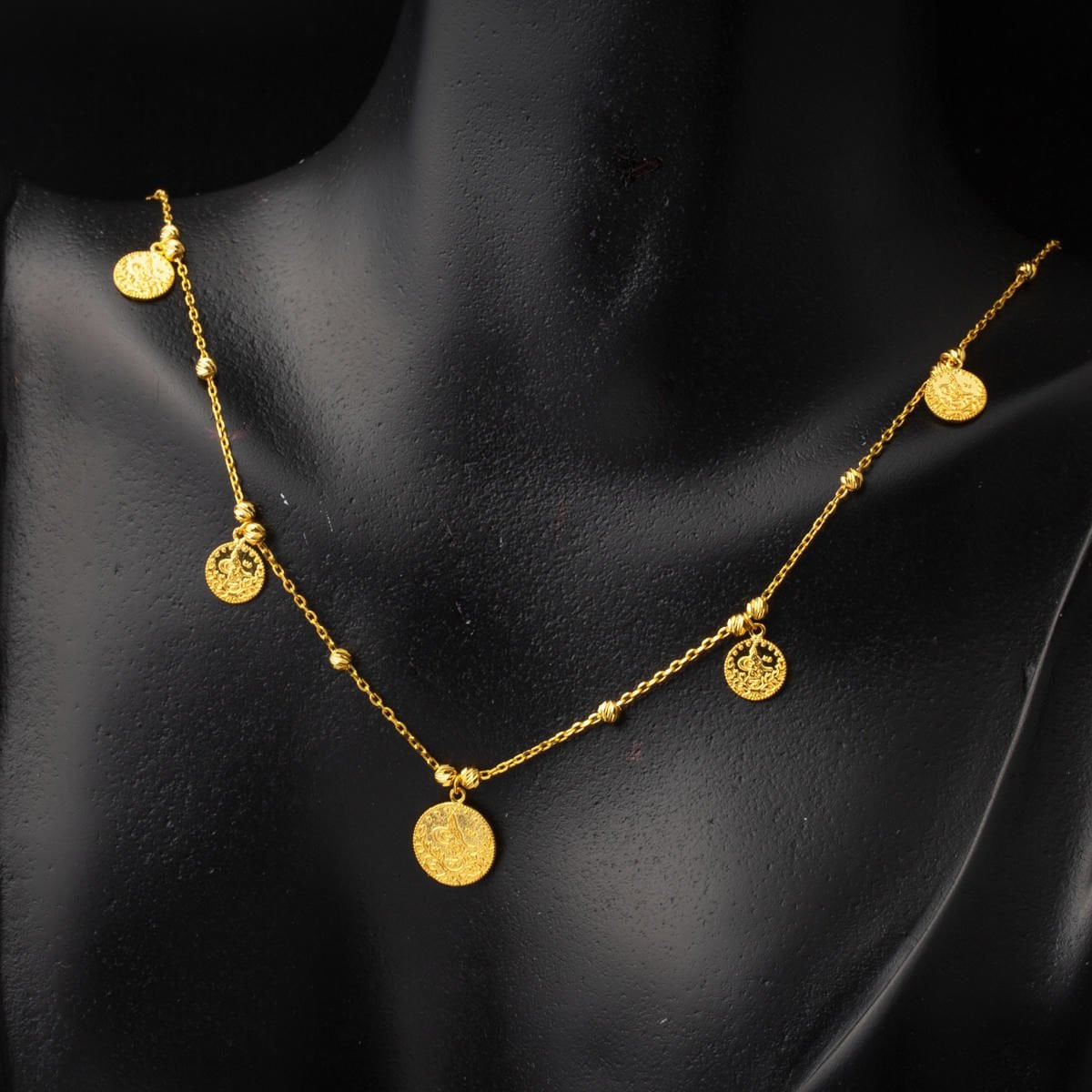 14K Yellow Gold Ottoman Tughra Designer Inspired Chain Necklace