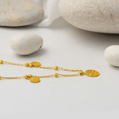 14K Yellow Gold Ottoman Tughra Designer Inspired Chain Necklace