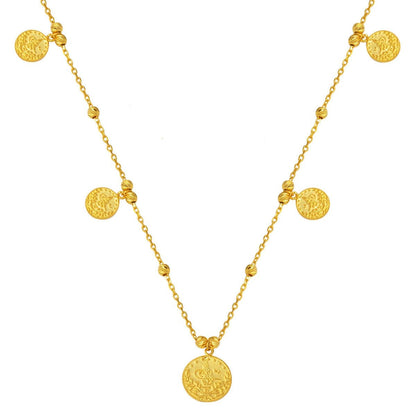 14K Yellow Gold Ottoman Tughra Designer Inspired Chain Necklace