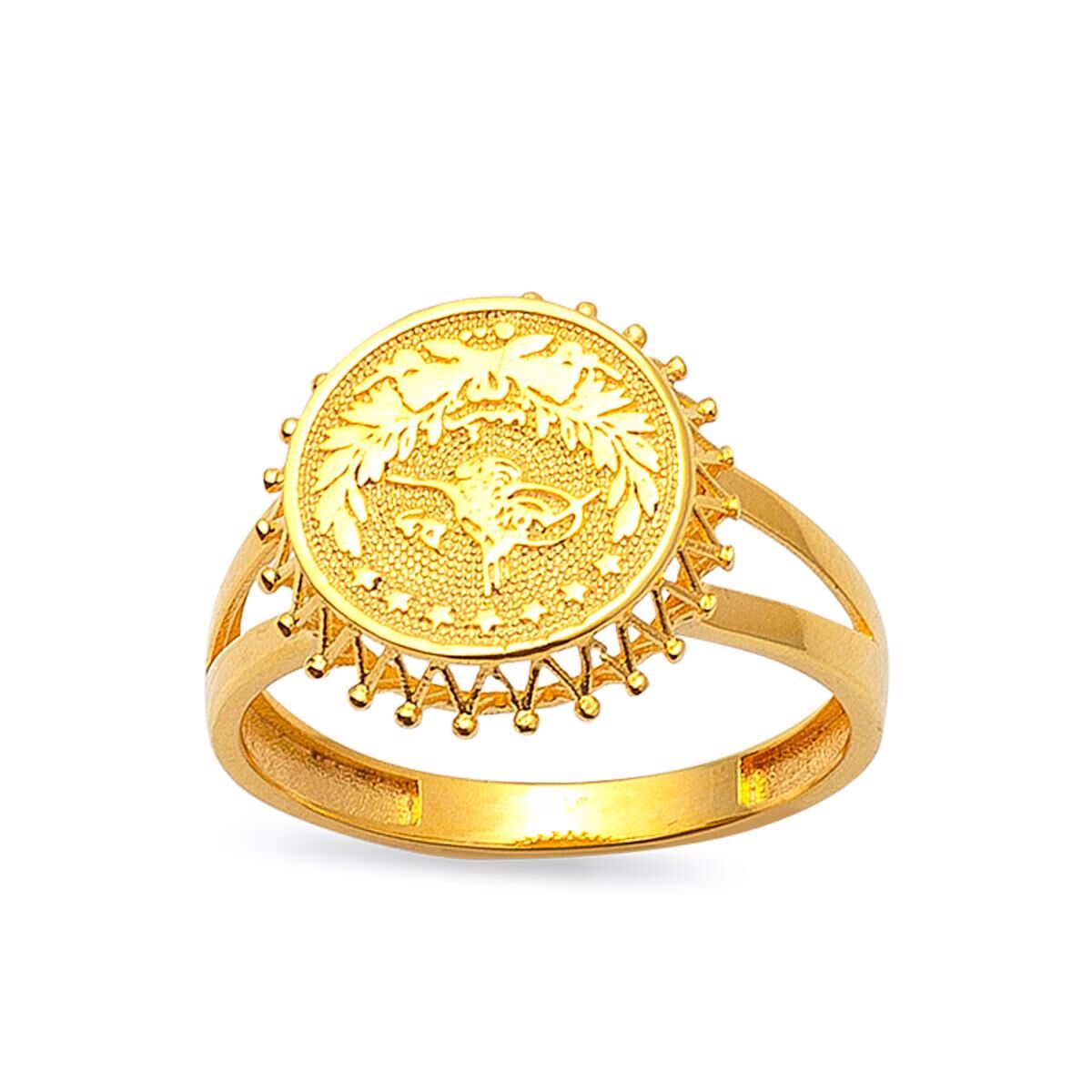 14K Yellow Gold Ottoman Tughra Ring