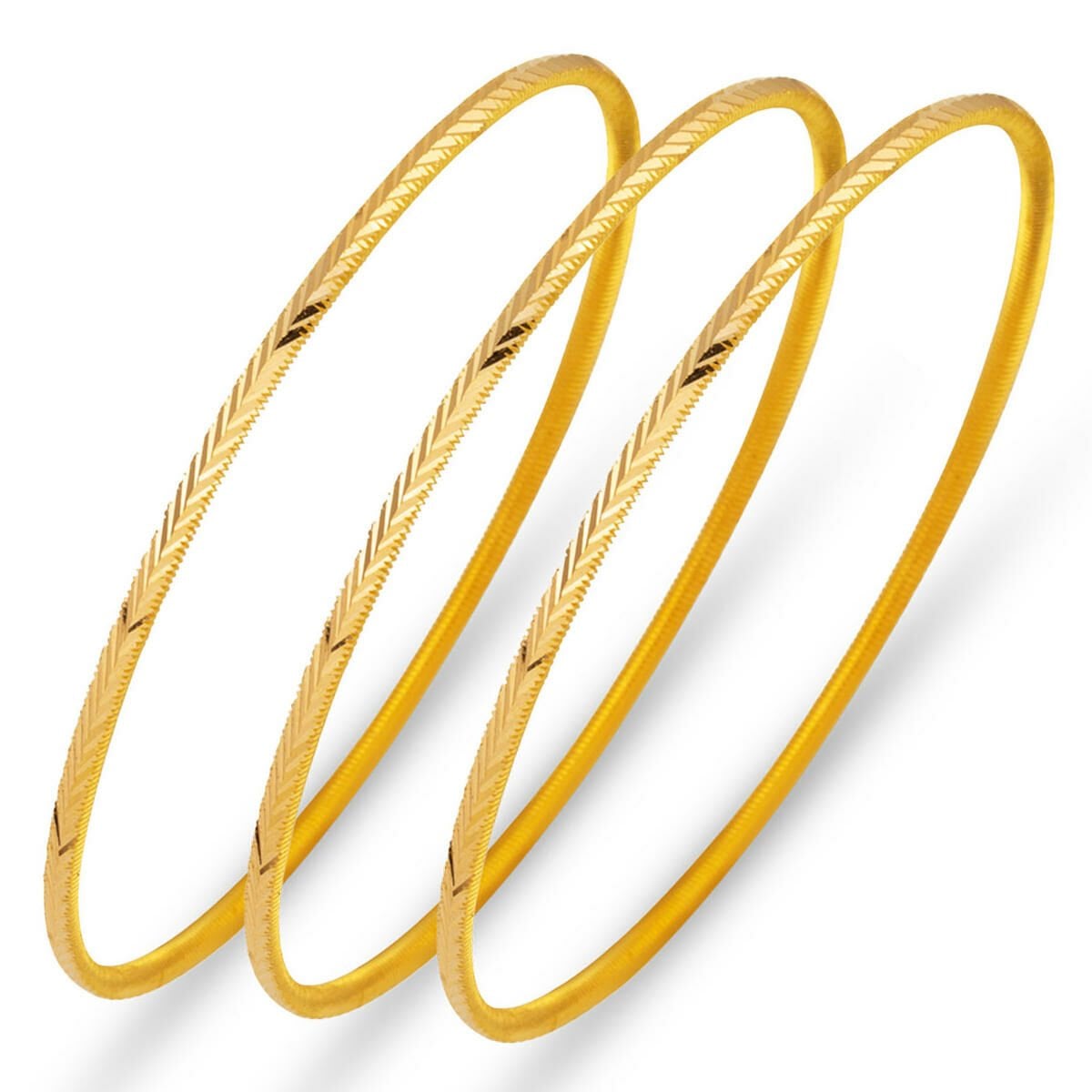 22K Yellow Gold 3-Piece Wheat Ajda Bangle
