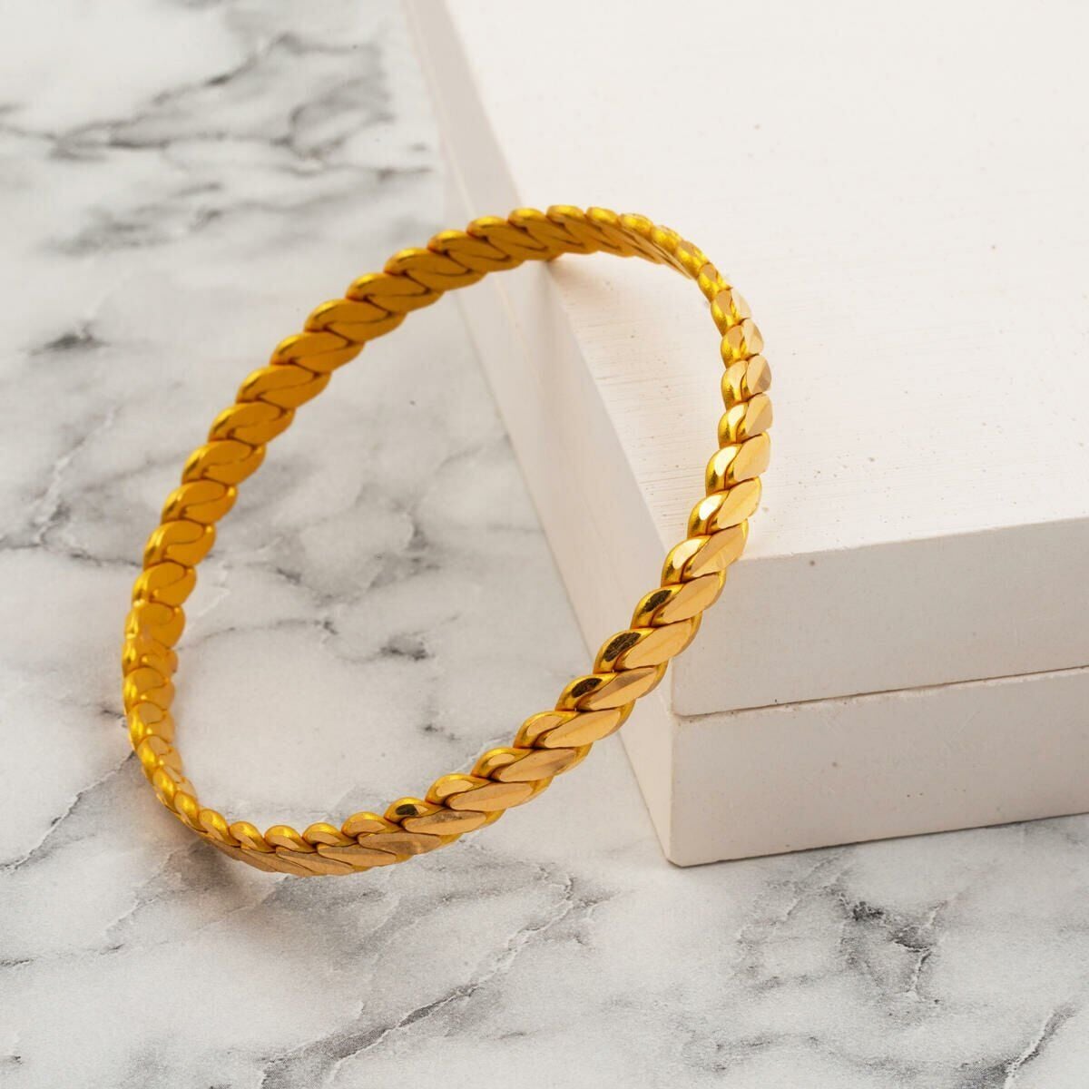 22K Yellow Gold 3-Piece Adana Twisted Bangle (31 g)