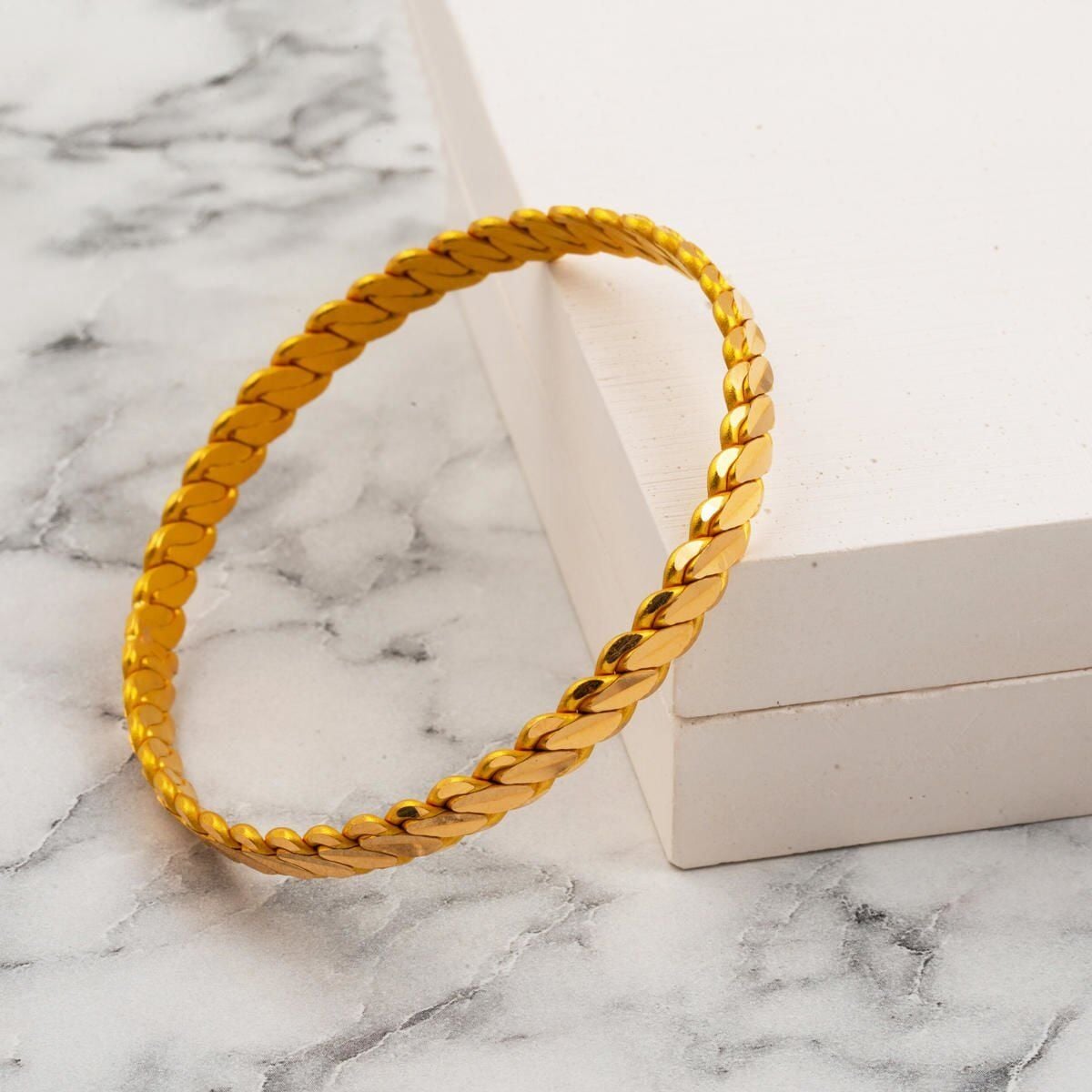 22K Yellow Gold 3-Piece Adana Twisted Bangle (36 g)