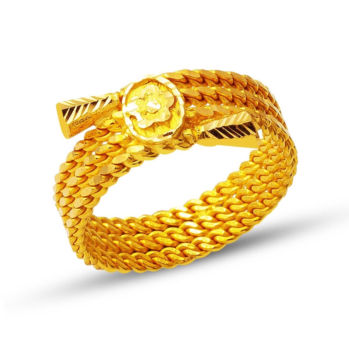 22K Yellow Gold 3-Piece Twisted Signet Ring