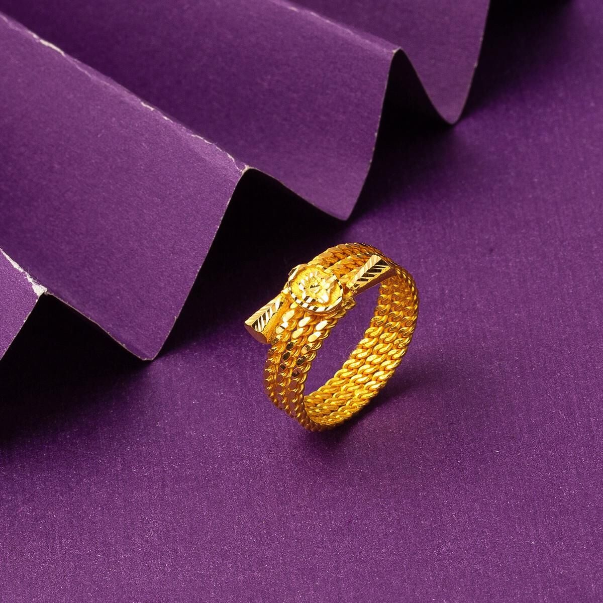 22K Yellow Gold 3-Piece Twisted Signet Ring