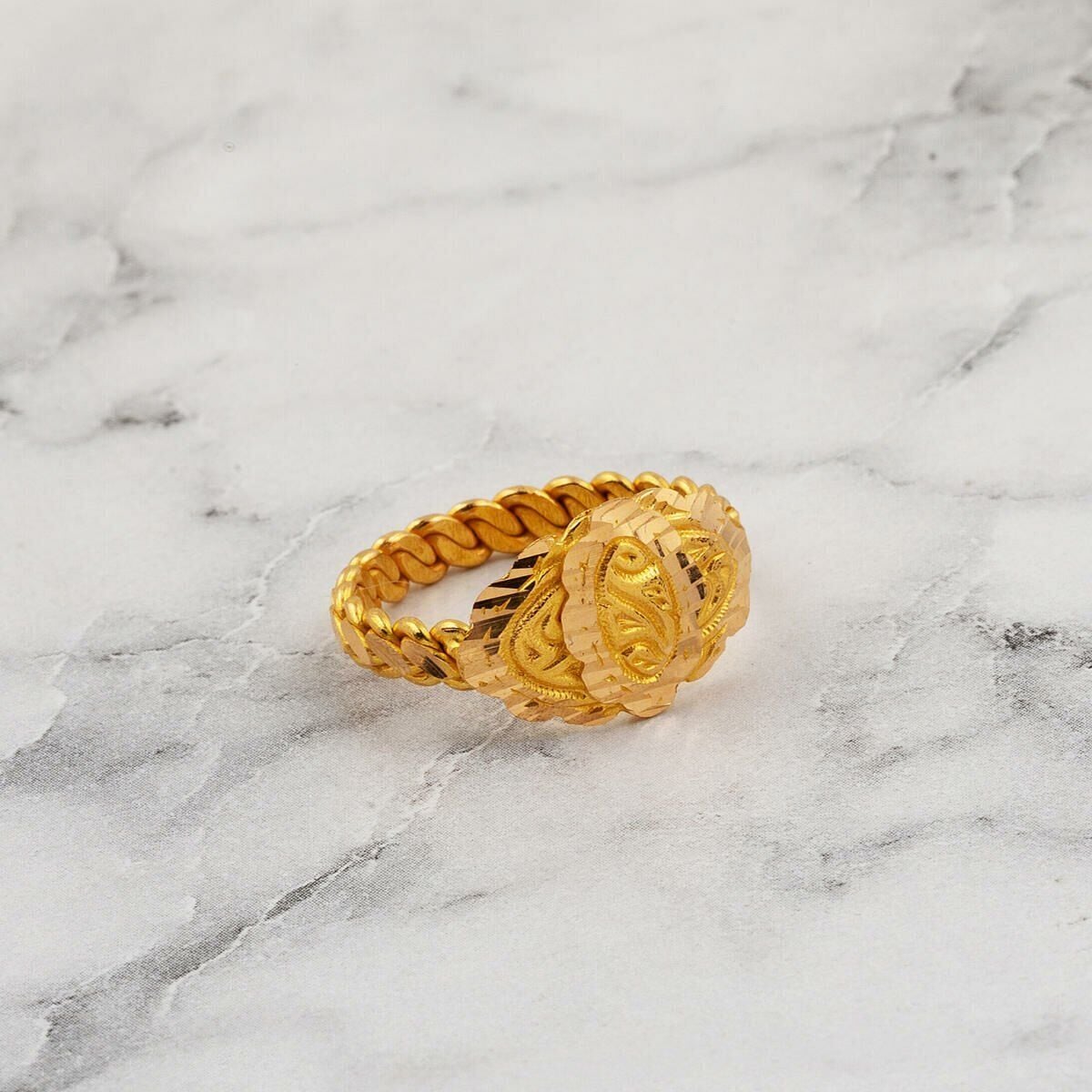 22K Yellow Gold 3-Piece Twisted Ring