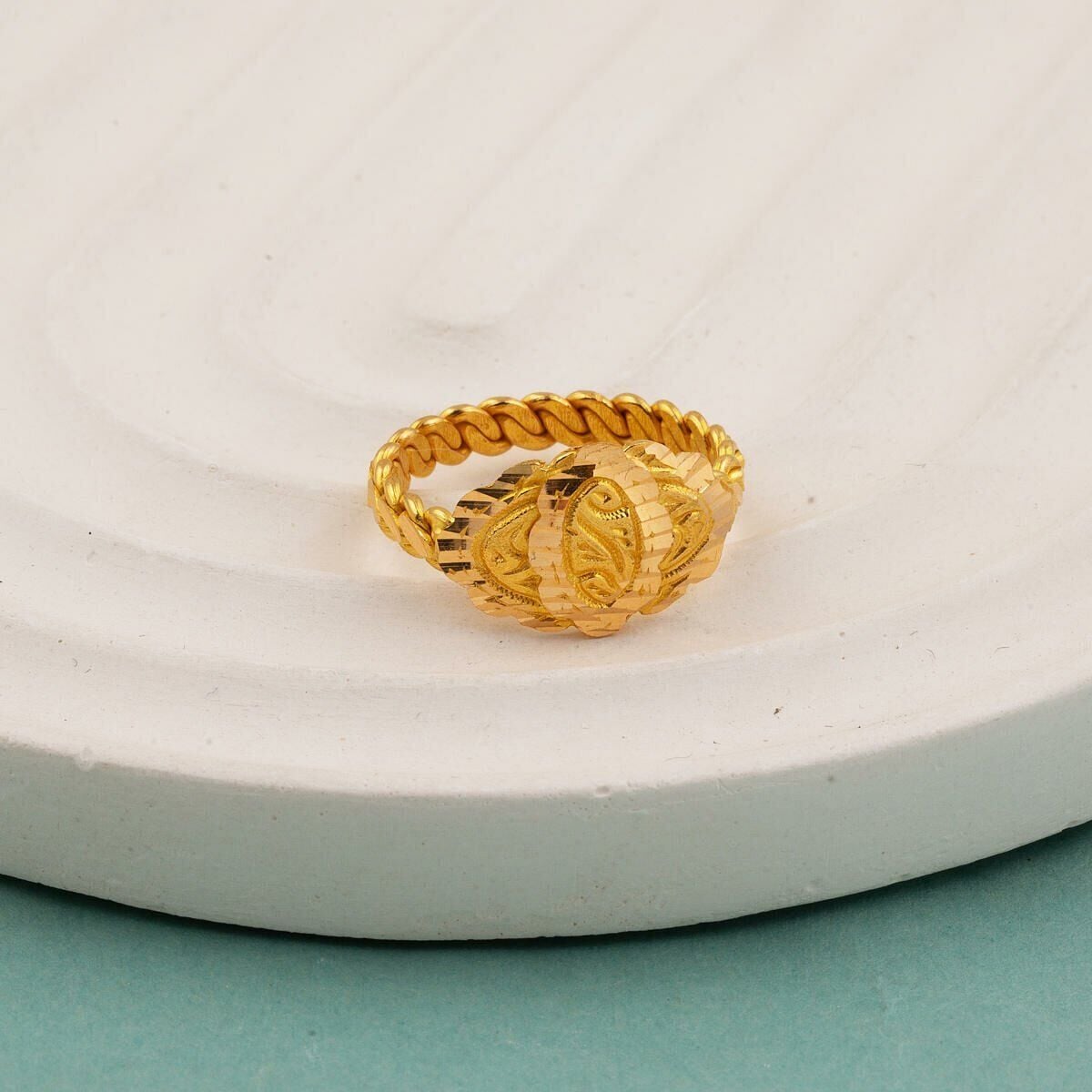 22K Yellow Gold 3-Piece Twisted Ring