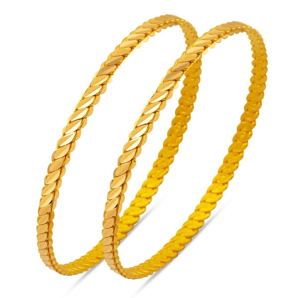22K Yellow Gold 3-Piece Twisted Bangle