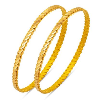 22K Yellow Gold 3-Piece Twisted Bangle
