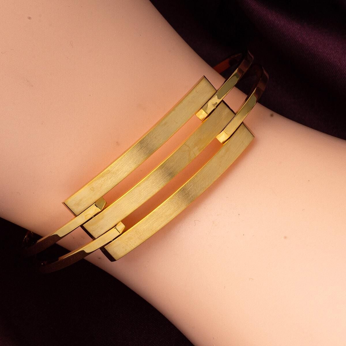 14K Yellow Gold 3-Piece Ribbed Bangle (8.85 g)