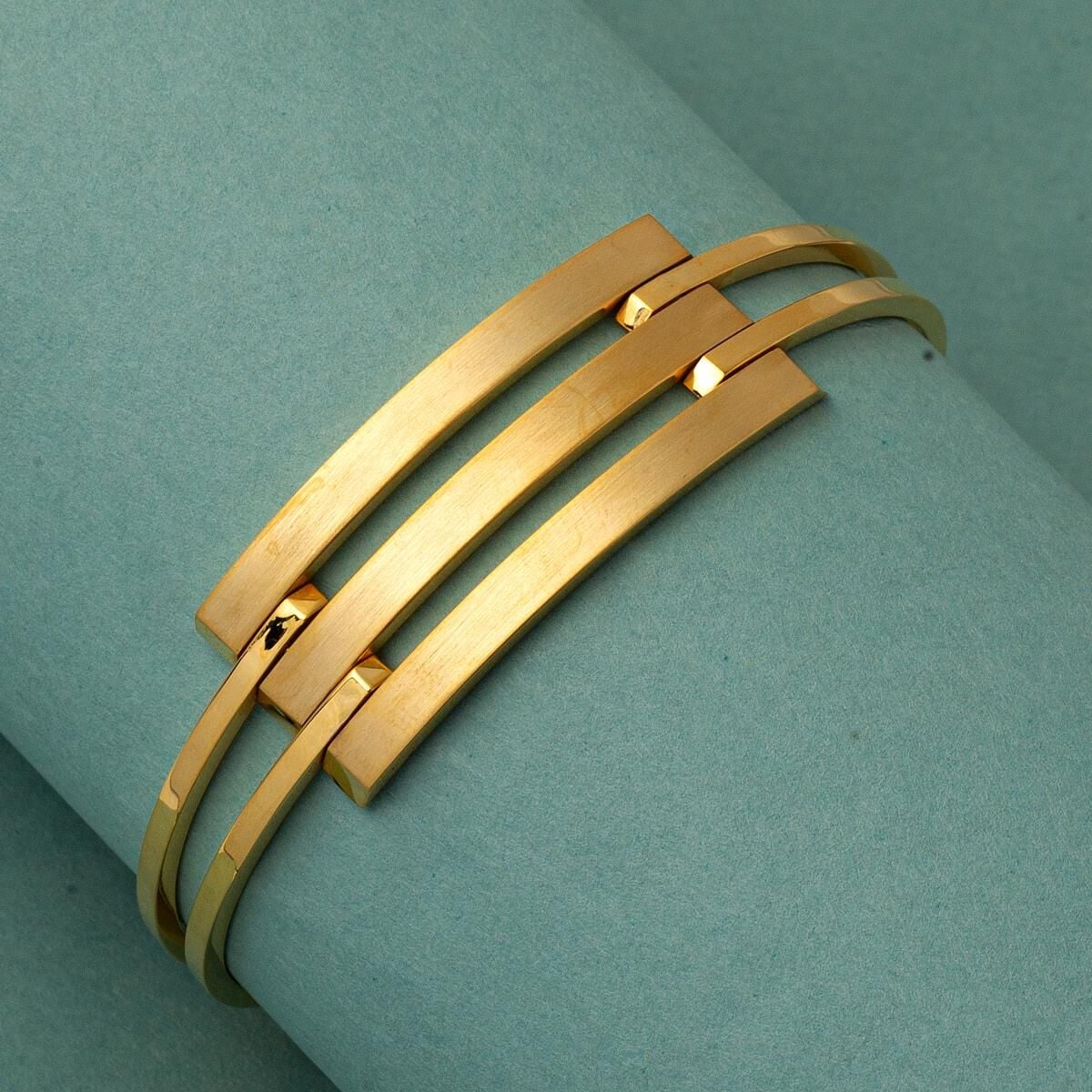 14K Yellow Gold 3-Piece Ribbed Bangle (8.85 g)