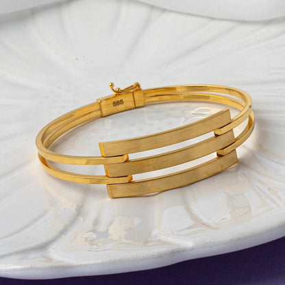 14K Yellow Gold 3-Piece Ribbed Bangle (8.85 g)