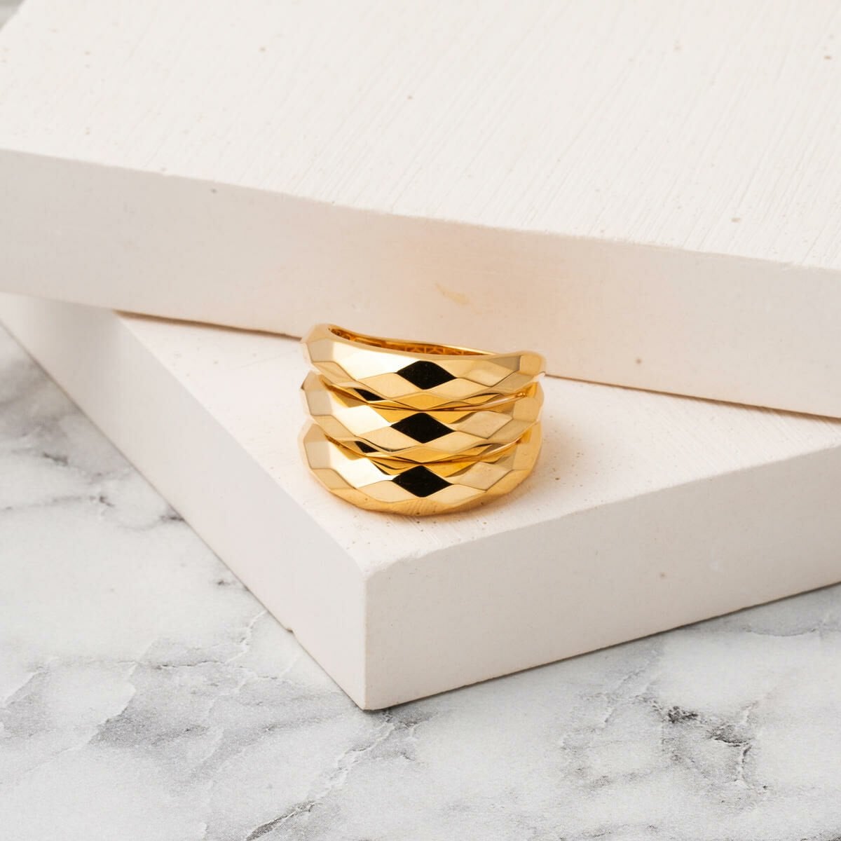 14K Yellow Gold 3-Piece Design Ring