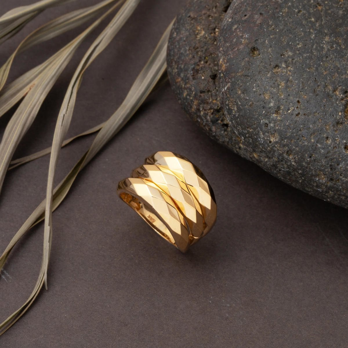 14K Yellow Gold 3-Piece Design Ring